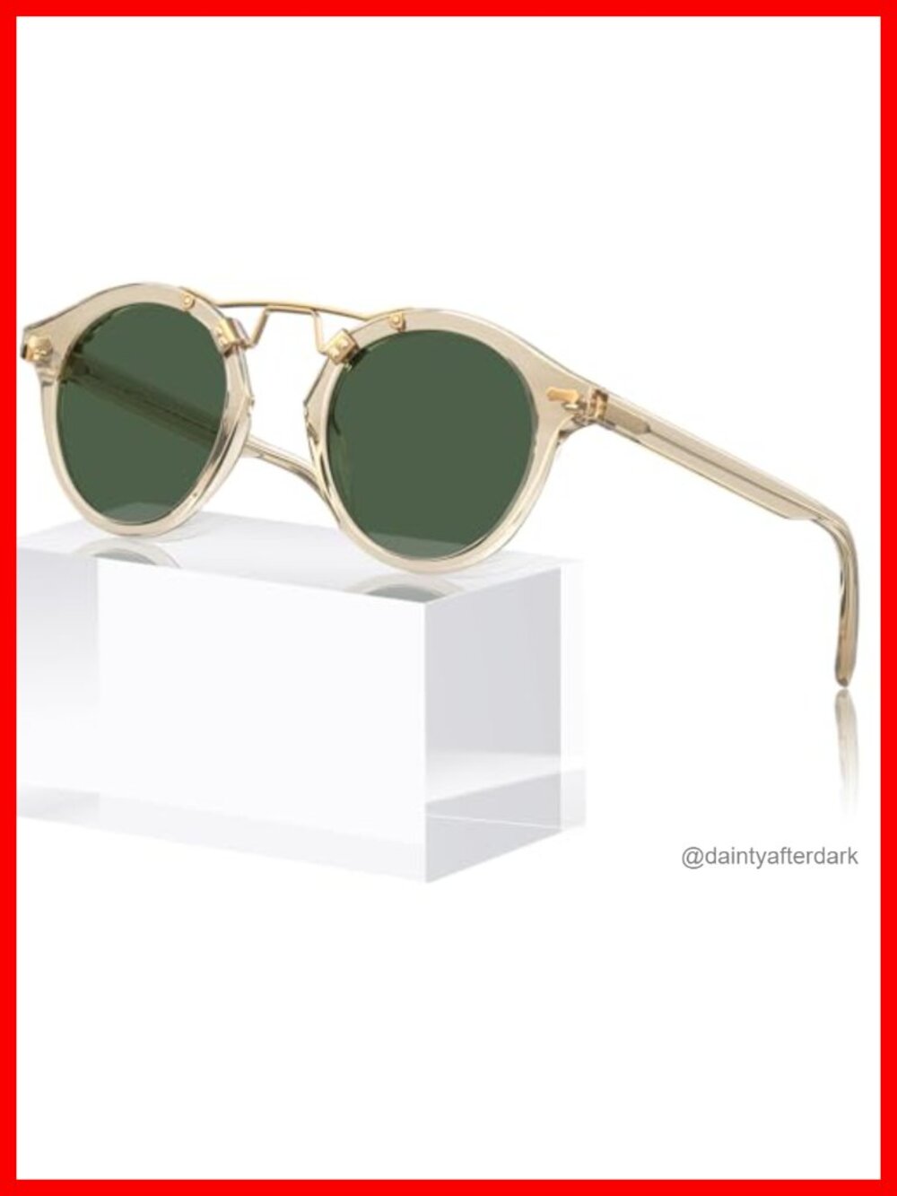 Round Polarized Sunglasses Acetate Full Frame UV Protection Retro